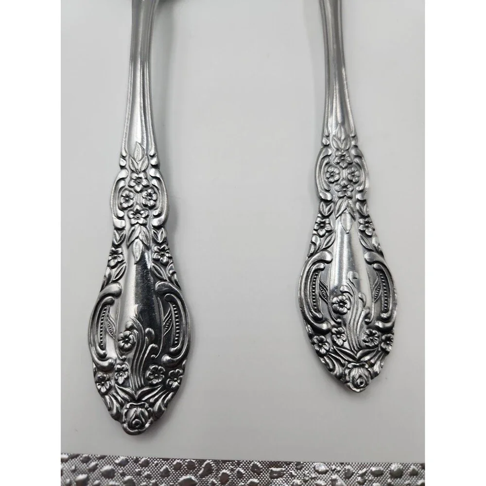 Lot of 4 SPRINGTIME Japan Stainless Silverware Flatware Serving Pieces Set Spoon